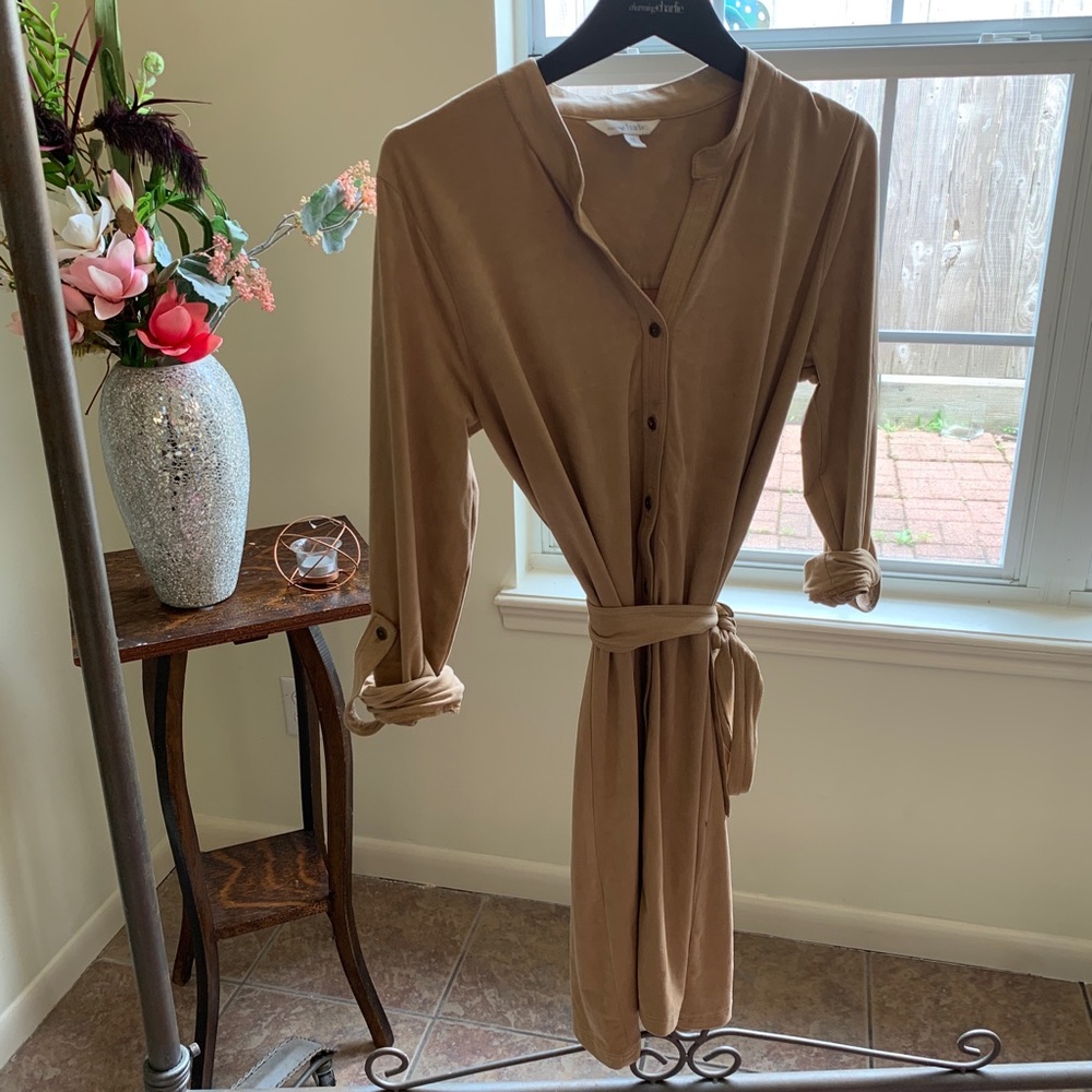 Camel color wrap dress